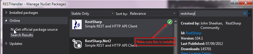 NuGet RestSharp
