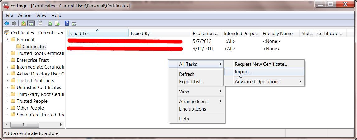 certmgr screen