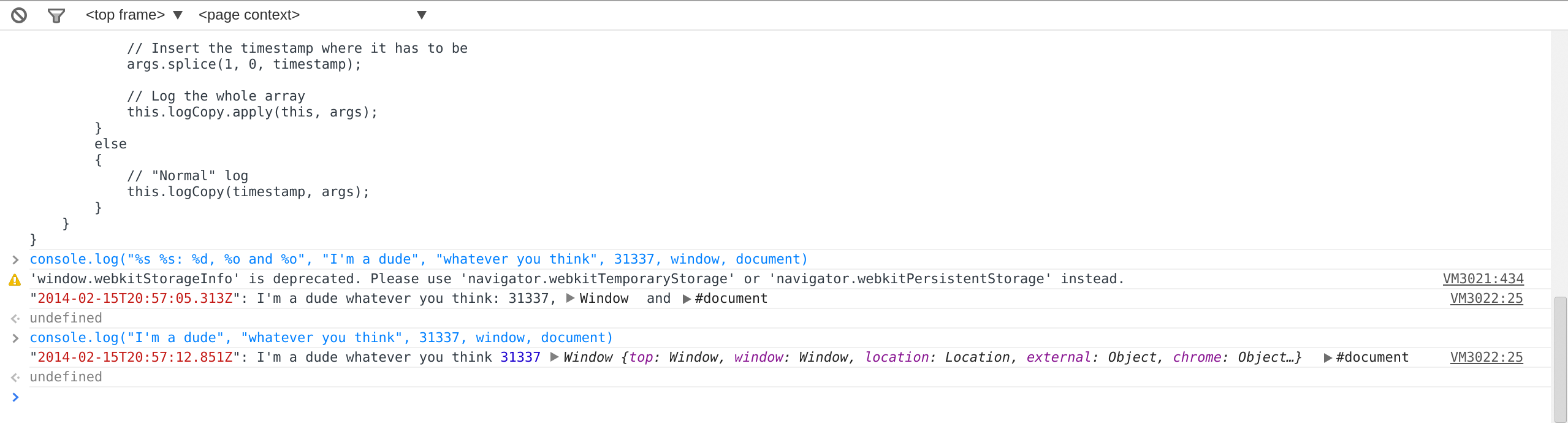 Sample output