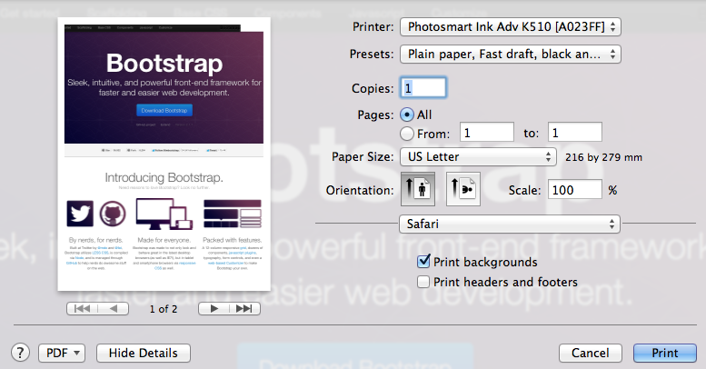 Twitter Bootstrap Page