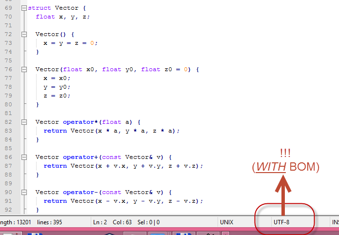 Notepad++ - file encoded in UTF-8 WITH BOM