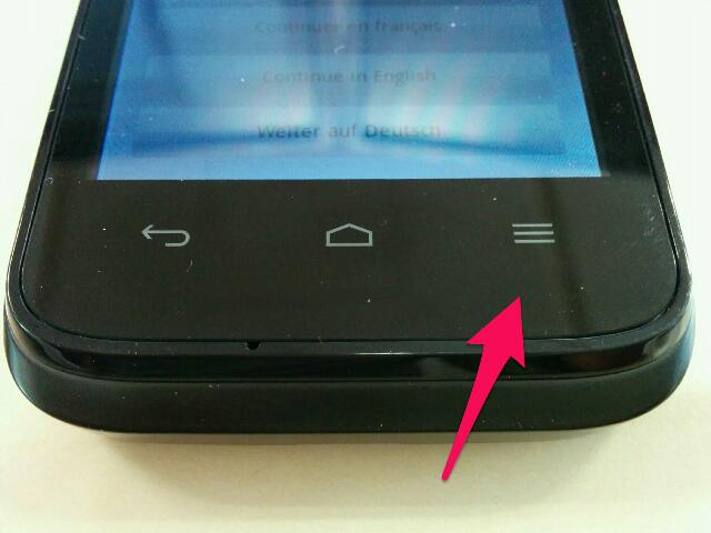 options menu button on device