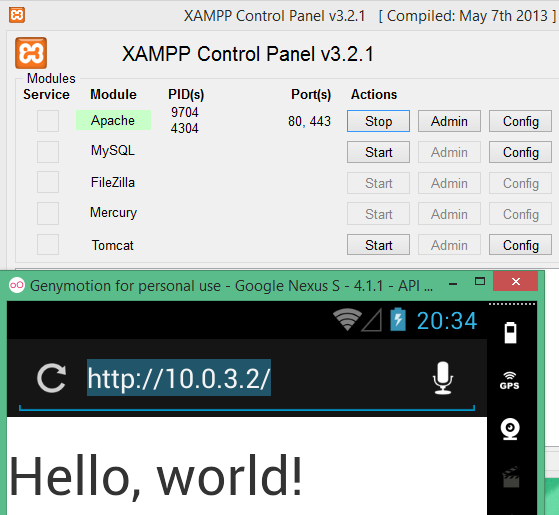 Genymotion Apache