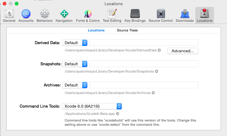 XCode6 Preferences