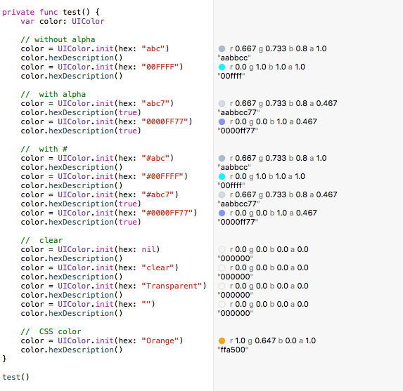 Playground output