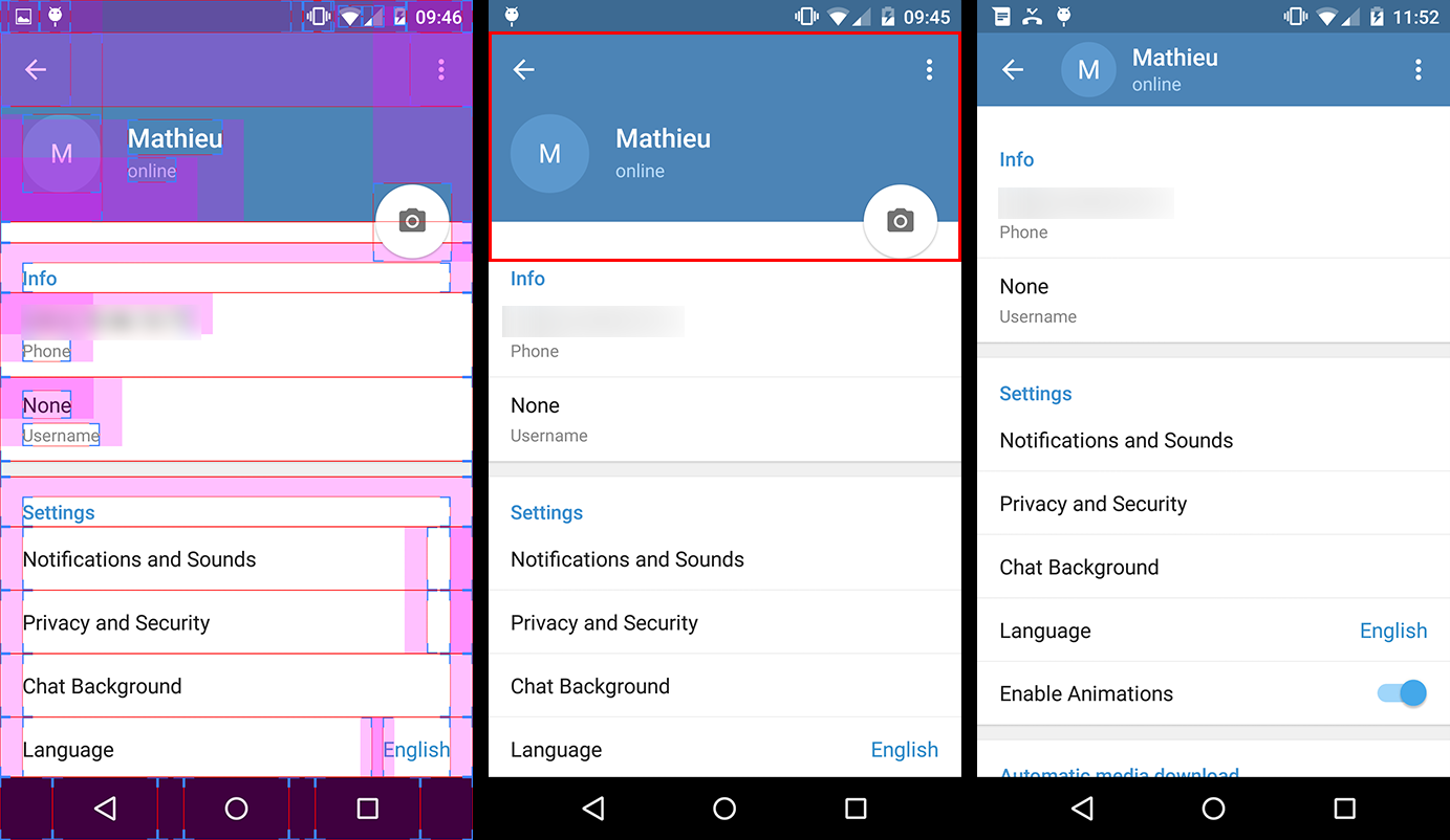 1. Transparent Toolbar - 2. Expanded header - 3. Collapsed header