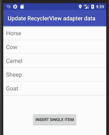 Insert single item