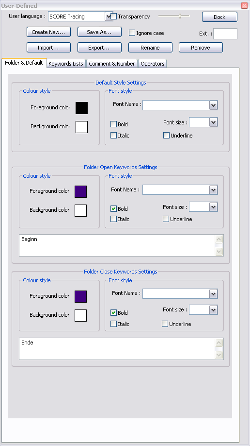 Folder Open Close Keyword