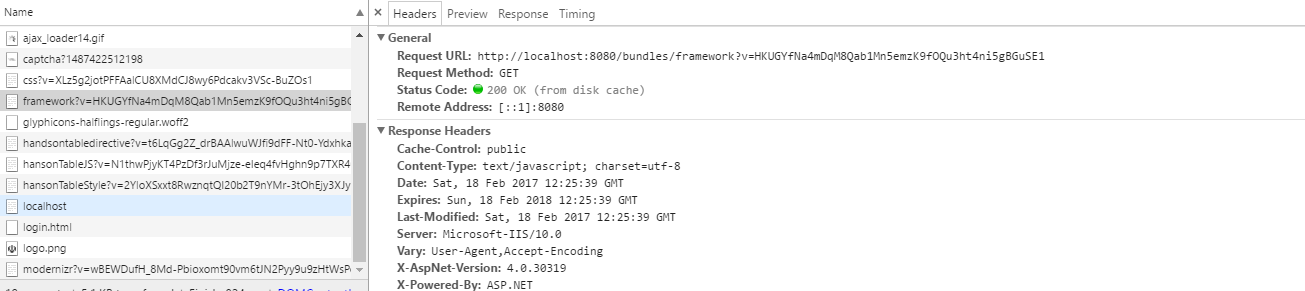 скриншот вкладки Chrome network