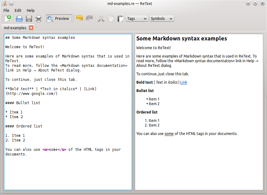 ReText Screen shot