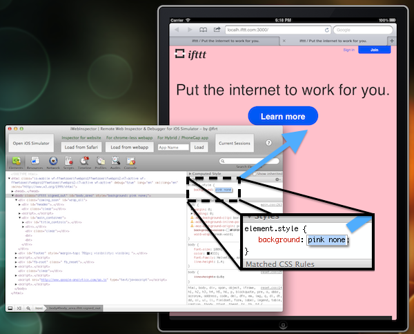 iWebInspector screenshot