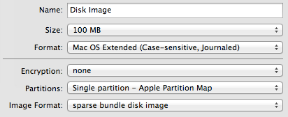Disk Utility Settings